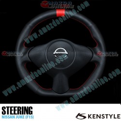 Kenstyle Flat Bottomed Leather Steering Wheel with red center line fits 10-19 Nissan Juke [F15] NB01