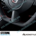 Kenstyle Flat Bottomed Leather Steering Wheel with red center line fits 10-19 Nissan Juke [F15] NB01