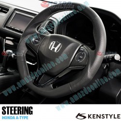 Kenstyle Flat Bottomed Leather Steering Wheel fits 13-24 Honda Fit Hybrid [GP] HA01