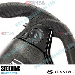 Kenstyle Flat Bottomed Leather Steering Wheel fits 13-24 Honda Fit Hybrid [GP] HA01