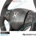 Kenstyle Flat Bottomed Leather Steering Wheel fits 13-24 Honda Fit Hybrid [GP] HA01