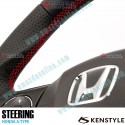 Kenstyle Flat Bottomed Leather Steering Wheel fits 13-24 Honda Fit Hybrid [GP] HA01