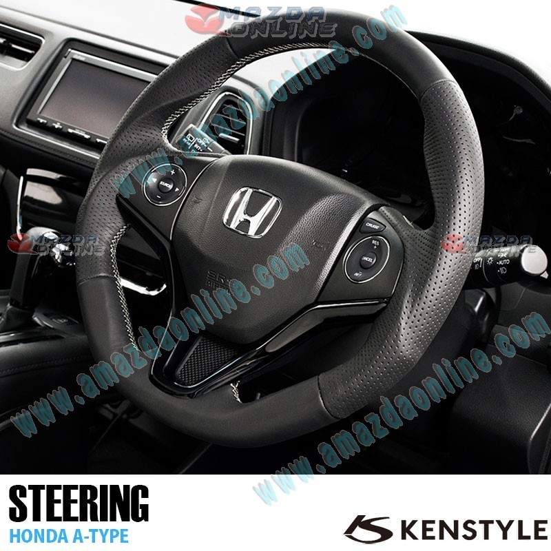 Kenstyle Flat Bottomed Leather Steering Wheel fits 14-24 Honda Grace [GM] HA01