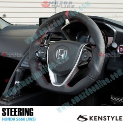 Kenstyle Flat Bottomed Leather Steering Wheel with center line fits 15-22 Honda S660 [JW5] HB01