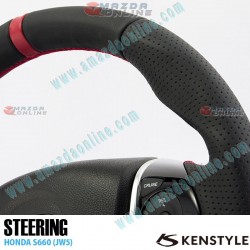 Kenstyle Flat Bottomed Leather Steering Wheel with center line fits 15-22 Honda S660 [JW5] HB01