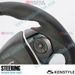 Kenstyle Flat Bottomed Leather Steering Wheel with center line fits 15-22 Honda S660 [JW5] HB01