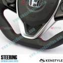 Kenstyle Flat Bottomed Leather Steering Wheel with center line fits 15-22 Honda S660 [JW5] HB01