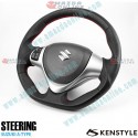 Kenstyle Flat Bottomed Leather Steering Wheel fits 13-16 Suzuki Alto [HA25S, HA35S] ZA01