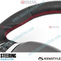 Kenstyle Flat Bottomed Leather Steering Wheel fits 13-16 Suzuki Alto [HA25S, HA35S] ZA01