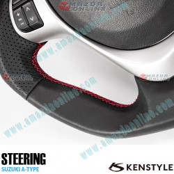 Kenstyle Flat Bottomed Leather Steering Wheel fits 19-24 Suzuki Every Wagon [DA17W] ZA01