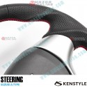 Kenstyle Flat Bottomed Leather Steering Wheel fits 19-24 Suzuki Every Wagon [DA17W] ZA01