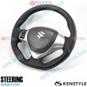 Kenstyle Flat Bottomed Leather Steering Wheel fits 13-17 Suzuki Spacia [MK32S, MK42S] ZA01