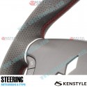 Kenstyle Flat Bottomed Leather Steering Wheel fits 07-19 Mitsubishi Delica D:5 [CV] XA01