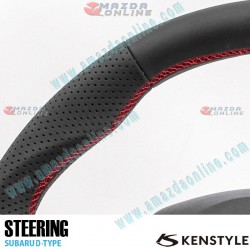 Kenstyle Flat Bottomed Leather Steering Wheel fits 11-16 Subaru Impreza Sport [GP, A-E] SD01