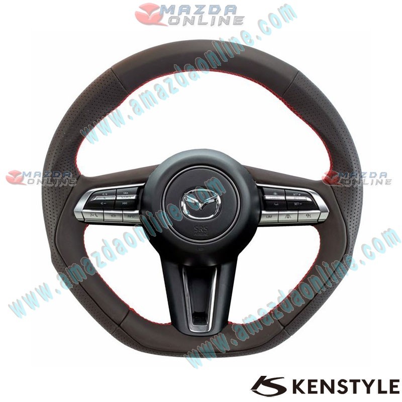 Kenstyle Flat Bottom Leather with Stitching Steering Wheel for 22-24 Mazda CX-50 [VA] MF01