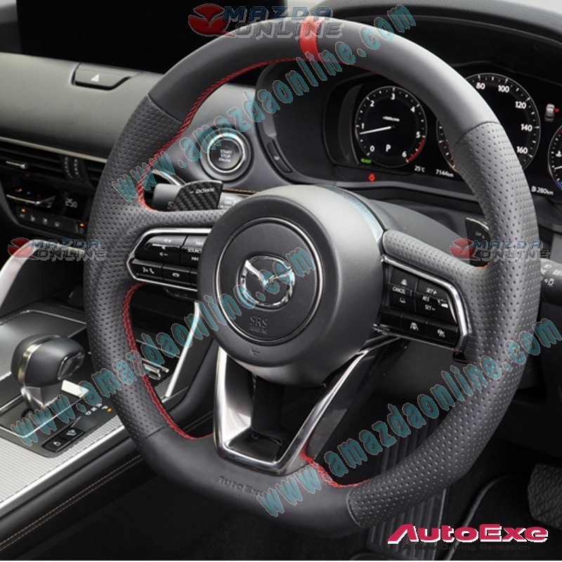 AutoExe Flat Bottom Leather Steering Wheel fits 24-25 Mazda CX-80 [KL] MKH137003