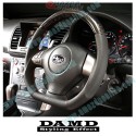 Damd Flat Bottomed Leather and Carbon Fibre Sports Steering Wheel fits 06-08 Subaru Legacy [BP,BL] SS358-DL