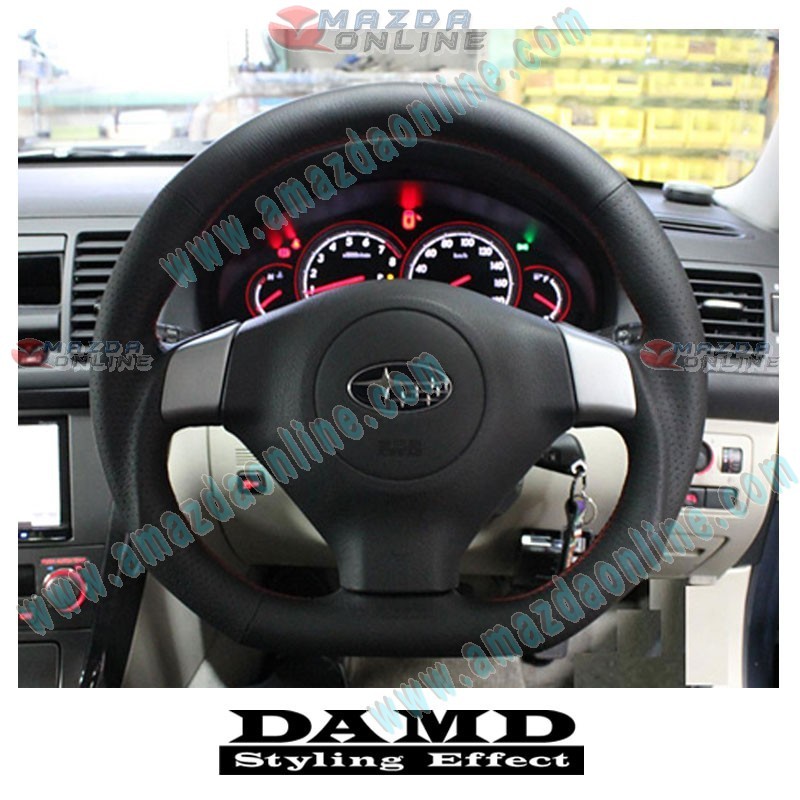 Damd Flat Bottomed Leather Sports Steering Wheel fits 03-06 Subaru Legacy [BP,BL] SS358-DF