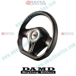 Damd Flat Bottomed Leather Sports Steering Wheel fits 03-06 Subaru Legacy [BP,BL] SS358-DF