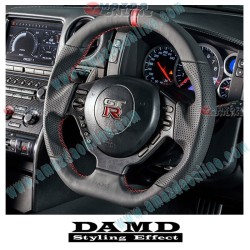 Damd Flat Bottomed Nappa Leather Sports Steering Wheel fits 07-16 Nissan GTR [R35] SS357GTR