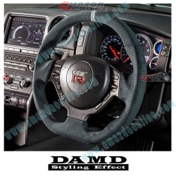 Damd Flat Bottomed Ultra Suede Sports Steering Wheel fits 07-16 Nissan GTR [R35] SS357GTR