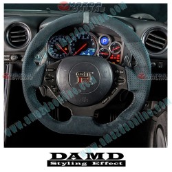 Damd Flat Bottomed Ultra Suede Sports Steering Wheel fits 07-16 Nissan GTR [R35] SS357GTR