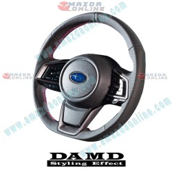 Damd Flat Bottomed Nappa Leather Sports Steering Wheel fits 17-19 Subaru Legacy [BS,BN] SS359-GT