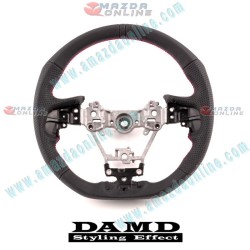 Damd Flat Bottomed Nappa Leather Sports Steering Wheel fits 17-19 Subaru Legacy [BS,BN] SS359-GT