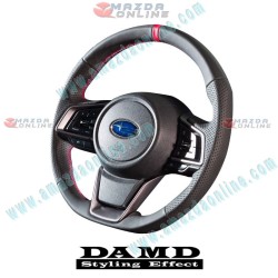 Damd Flat Bottomed Nappa Leather Sports Steering Wheel fits 17-19 Subaru Legacy [BS,BN] SS359-GT