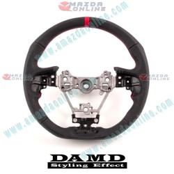 Damd Flat Bottomed Nappa Leather Sports Steering Wheel fits 17-19 Subaru Legacy [BS,BN] SS359-GT