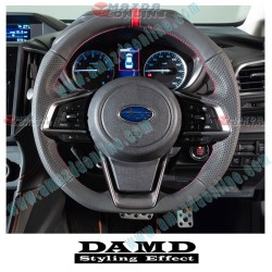 Damd Flat Bottomed Nappa Leather Sports Steering Wheel fits 18-24 Subaru Forester [SK] SS359-GT