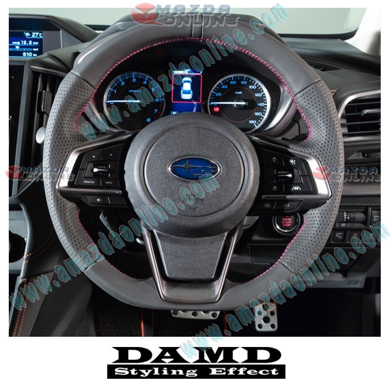 Damd LIMITED EDITION Flat Bottomed Ultra Suede Sports Steering Wheel fits 17-19 Subaru Legacy [BS,BN] SS359-GT