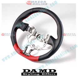 Damd Flat Bottomed Leather Sports Steering Wheel fits 12-16 Subaru BRZ [ZC] SS358-Z