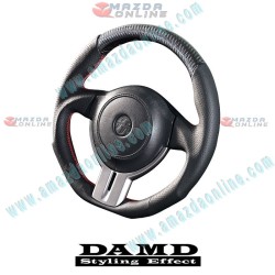 Damd Flat Bottomed Leather and Carbon Fibre Sports Steering Wheel fits 12-16 Subaru BRZ [ZC] SS358-Z