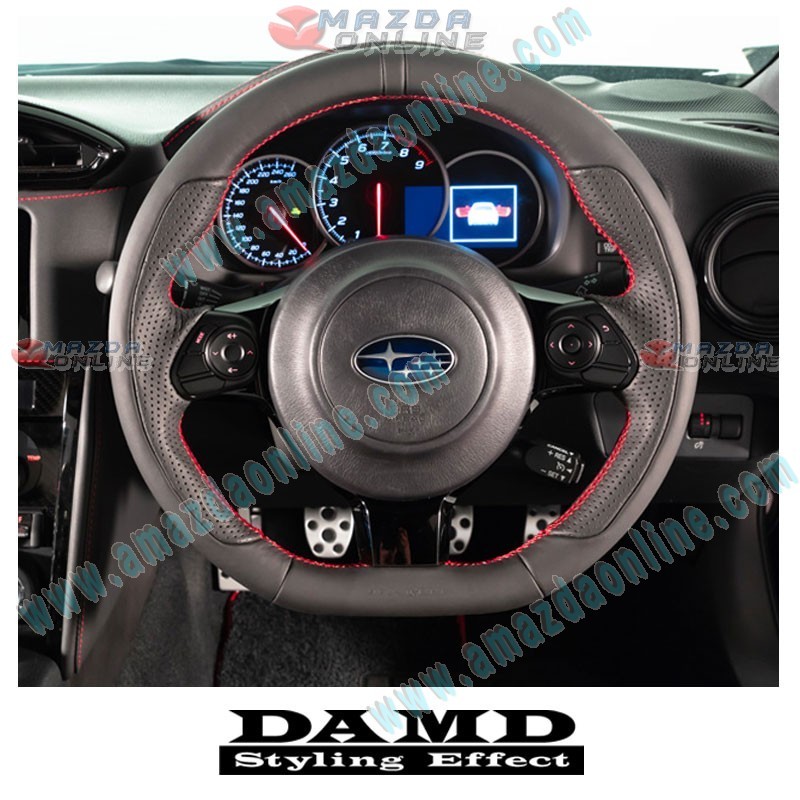 Damd Flat Bottomed Leather Sports Steering Wheel fits 17-24 Subaru BRZ [ZD8] SS358-Z(L)