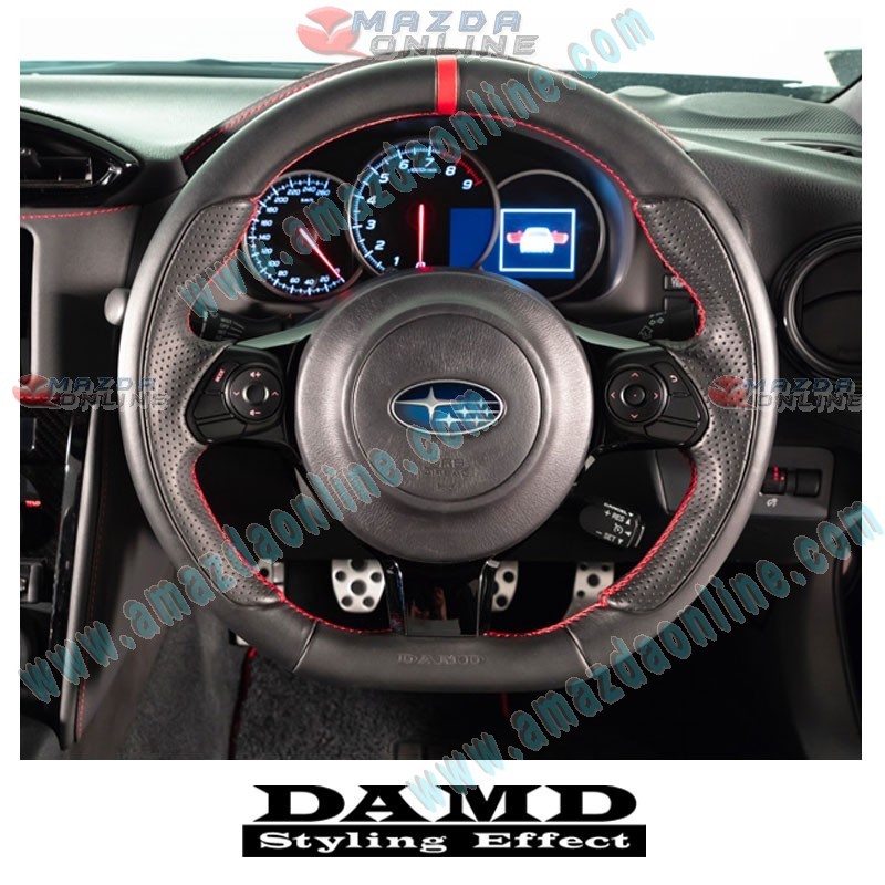 Damd Flat Bottomed Leather Sports Steering Wheel fits 17-24 Subaru BRZ [ZD8] SS358-Z(L)