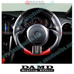 Damd Flat Bottomed Leather and Carbon Fibre Formula Steering Wheel fits 12-16 Toyota 86 [ZN] SS358-Z