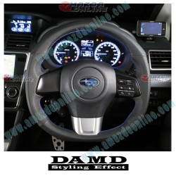 Damd Flat Bottomed Leather Sports Steering Wheel fits 14-20 Subaru Levorg [VMG,VM4] SS360-RX