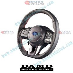 Damd Flat Bottomed Leather Sports Steering Wheel fits 15-17 Subaru Crosstrek XV [GP] SS362-RX