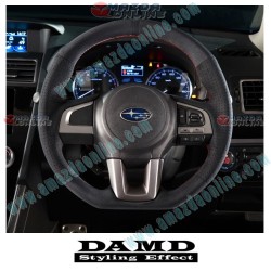 Damd Flat Bottomed Ultra Suede Sports Steering Wheel fits 15-18 Subaru Forester [SJ] SS362-RX