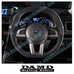 Damd Flat Bottomed Ultra Suede Sports Steering Wheel fits 15-18 Subaru Forester [SJ] SS362-RX