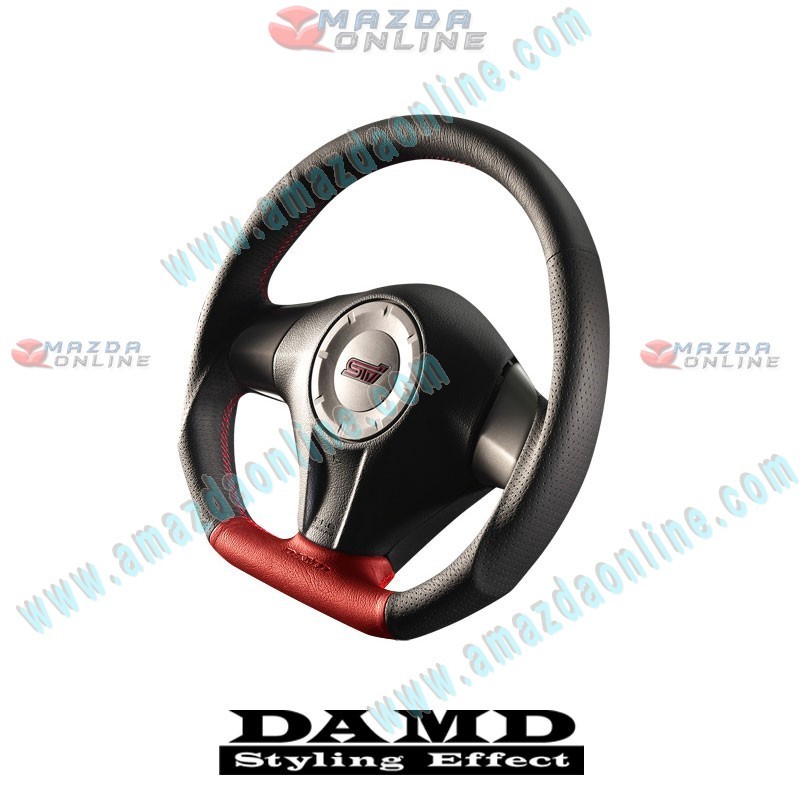 Damd Flat Bottomed Leather Formula Style Steering Wheel fits 07-14 Subaru Impreza WRX STi [GR,GV] SS358-DL