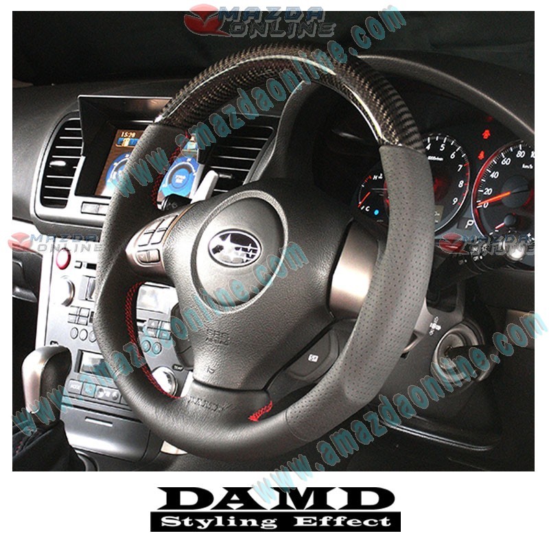 Damd Leather and Carbon Fibre Sports Steering Wheel fits 04-07 Subaru Impreza and WRX-STi [GD,GG] SS358-SF