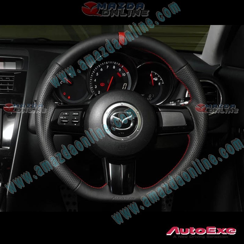 AutoExe Nappa Flat Bottom Steering Wheel fits 09-12 Mazda RX-8 [SE3P] MSZ137003