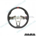 Damd Flat Bottomed Suede Steering Wheel with red stitching fits 15-24 Miata [ND,NE] SS358MS