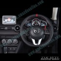 Damd Flat Bottomed Nappa Leather Steering Wheel fits 15-16 Mazda2 [DJ] SS360ML