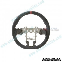 Damd Flat Bottomed Suede Steering Wheel with red stitching fits 13-16 Mazda6 [GJ] SS365MS