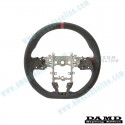 Damd Flat Bottomed Suede Steering Wheel with red stitching fits 13-16 Mazda6 [GJ] SS365MS