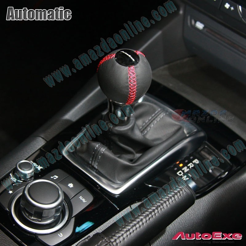 AutoExe Leather Round Shift Knob fits 2015-2024 Miata [ND,NE] A/T model MND134003