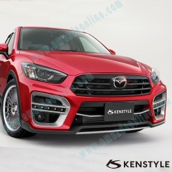 Kenstyle EIK Front Bumper with Grill Cover Aero Kit include LED Daytime Running Light Bar fits 15-16 CX-5